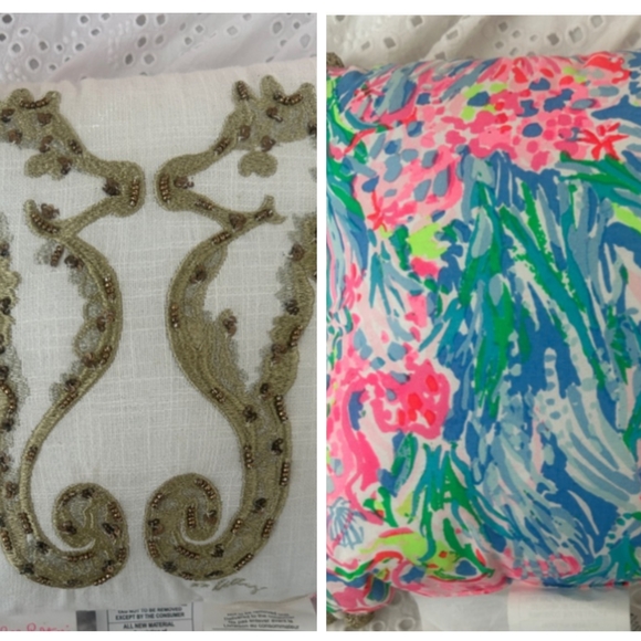 Lilly Pulitzer Vibrant Pillow Set - Pink, Blue, Green - Picture 4 of 5